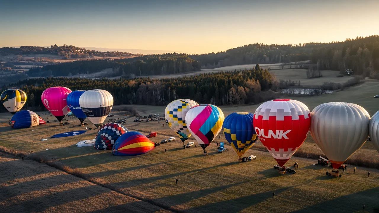 Balloons at the mass start from Kejžlice airfield